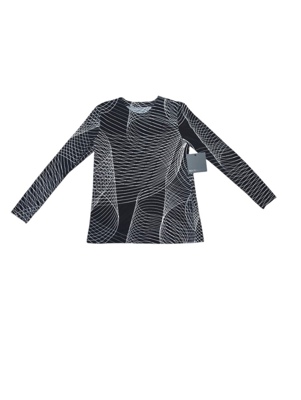 NWT $170 NORMA KAMALI Long Sleeve Crew Top Electric Circus XXS Oversized